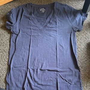 J. Crew Women's Deep Blue V-Neck Tee